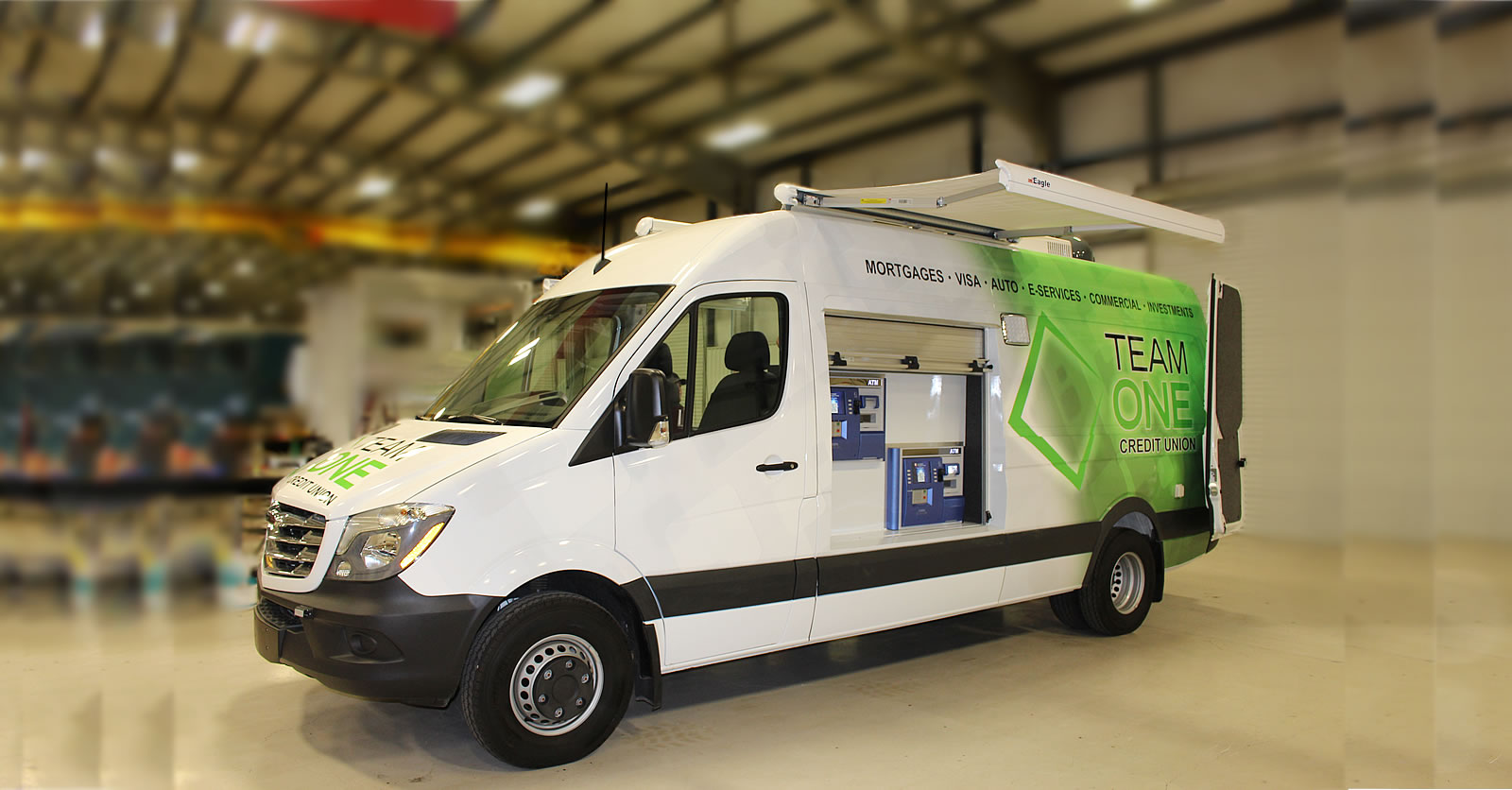 Mobile ATM van manufactured by Clegg Industries