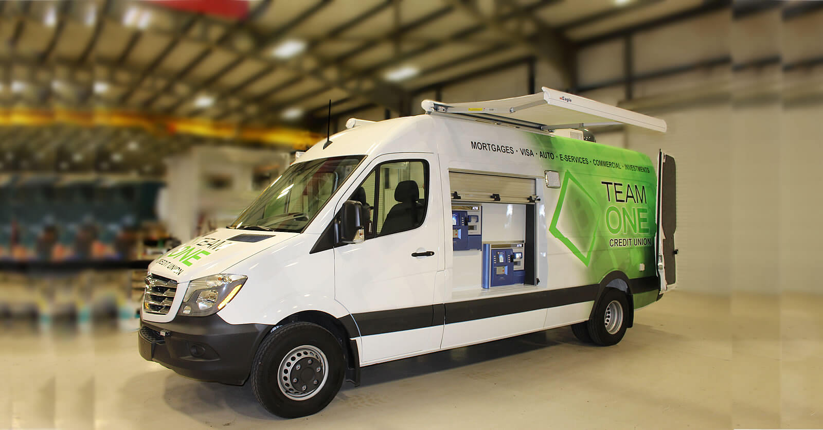 Mobile ATM van manufactured by Clegg Industries